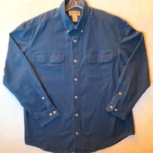 Duluth Trading Company Mens Fire Hose Super Heavy Cotton Work Shirt X-Large EUC